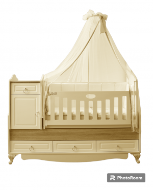 Кроватка-трансформер Lovely baby Karla 170*60 и 120*60 крем