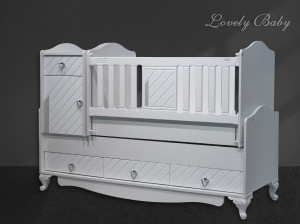 Кроватка-трансформер Lovely baby Sofia 170*60 и 120*60 белый - фото 1
