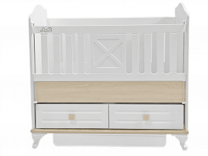 Кроватка Lovely baby Boni 120*60 белый/деревянные вставки