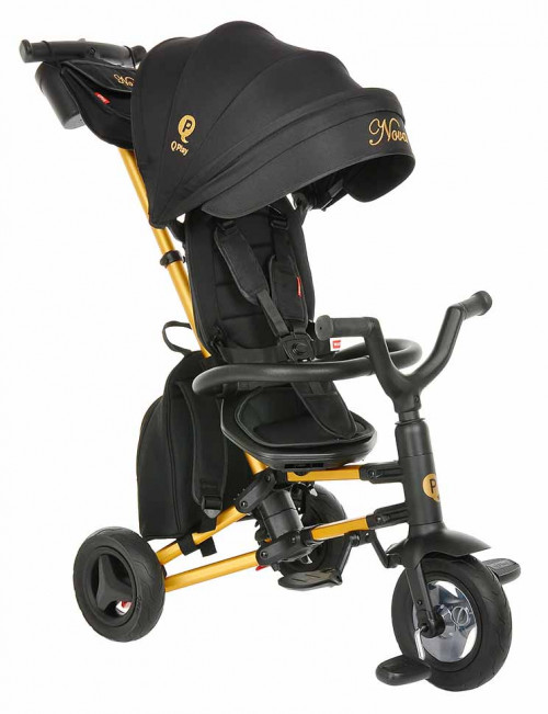 Велоколяска Pituso QPlay Nova + черный-золотой - фото 1