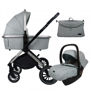 Коляска 3 в 1 Luxmom 750 серый с/р