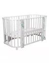 Кроватка-трансформер Indigo Green Line 5 в 1 с маятником 100*70 / 140*70 (закругленный) травинки