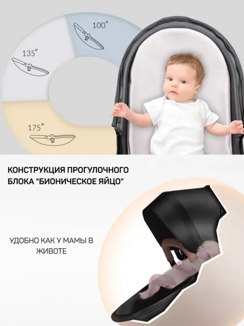 Коляска-трансформер Aimile PRO 2 в 1 Чёрный