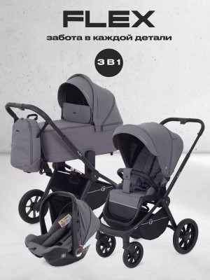 Коляска 3 в 1 Rant Flex RA077 Graphite - фото 1