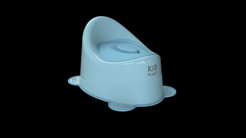Горшок KidPlast Uniks голубой-т.голубой с т.голубой крышкой
