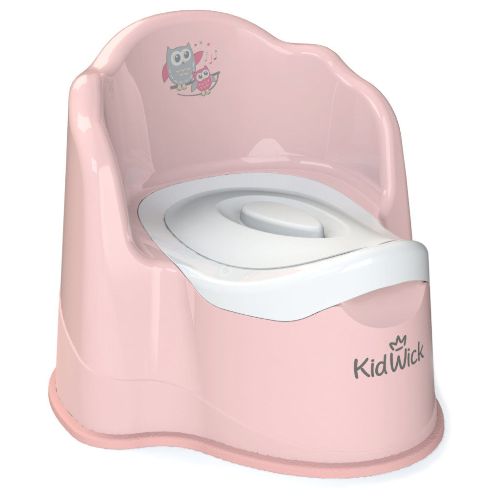 Горшок KidWick Королевский розовый-т.розовый/белый с белой крышкой