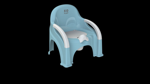 Горшок KidPlast Primo голубой/Белый с белой крышкой 