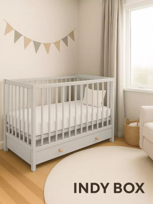 Кроватка Rant Indy Box с маятником 120*60 Crystal Beige