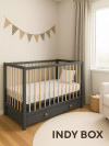 Кроватка Rant Indy Box с маятником 120*60 Moon Grey