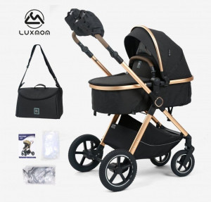 Коляска-трансформер Luxmom A6 2 в 1 черный